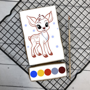 Пряник раскраска "Новогодний олень" Пряник раскраска "Новогодний олень"